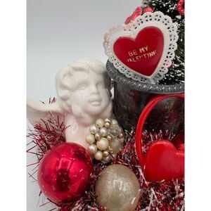 Vintage Valentine's Day Valentine Assemblage Decor Cherub Hearts